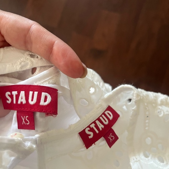 NWOT STAUD Hyacinth Short Sleeve Eyelet Maxi Dress - Picture 15 of 15